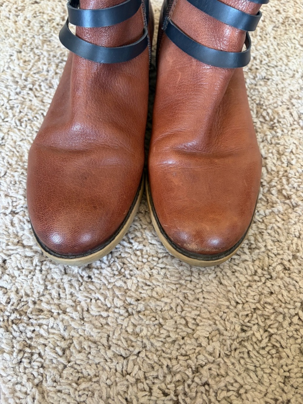 Franco Sarto Brown Leather Women’s Ankle Boots - Picture 5 of 10